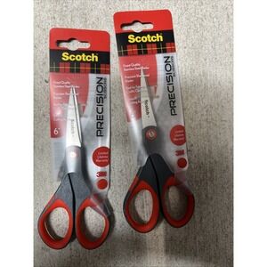 2x Scotch Precision Scissors 6" Fine Quality Smooth Cutting Stainless Steel New